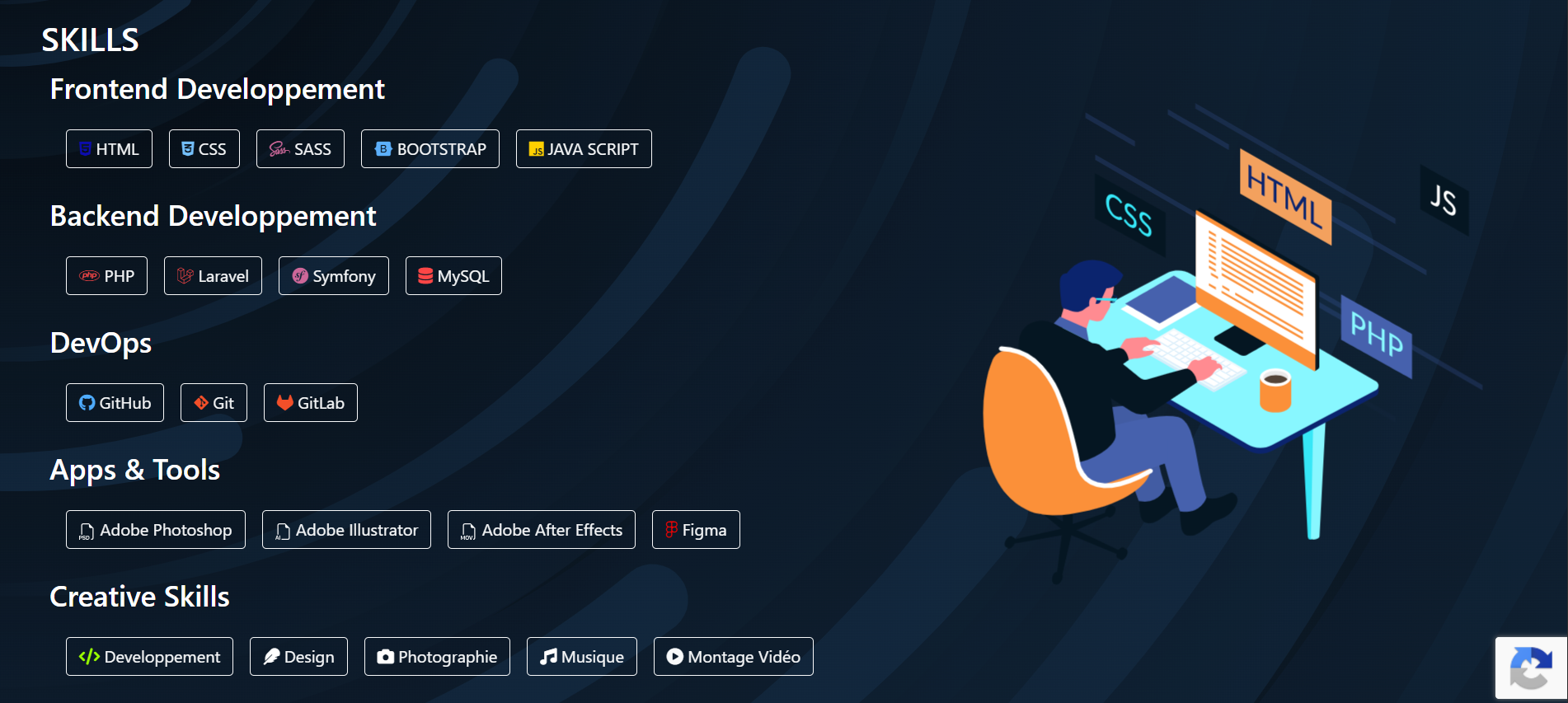 Portfolio — section contact